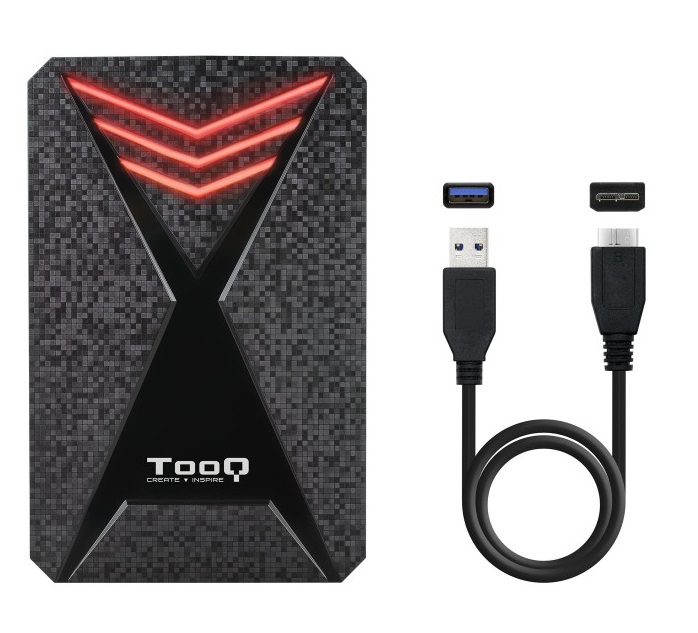 Caixa Externa TooQ Gaming RGB TQE-2550RGB 2.5 HDD/SSD USB3.1 Preta 3