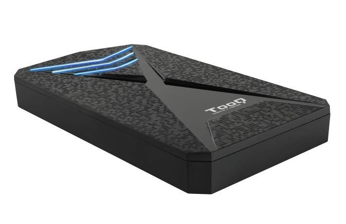 Caixa Externa TooQ Gaming Blue Led TQE-2550BL 2.5 HDD/SSD USB3.1 Preta 1