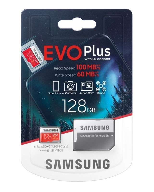 Carto de Memria Samsung 128GB Micro SDXC Evo+ Class 10 3